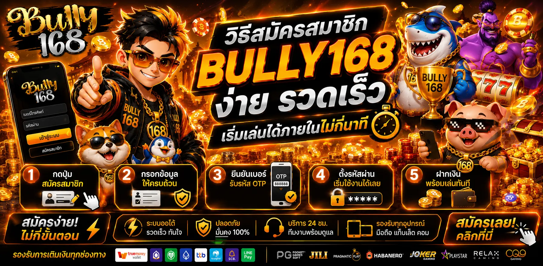 BULLY168 สล็อต PG แตกหนัก เล่นได้จริง