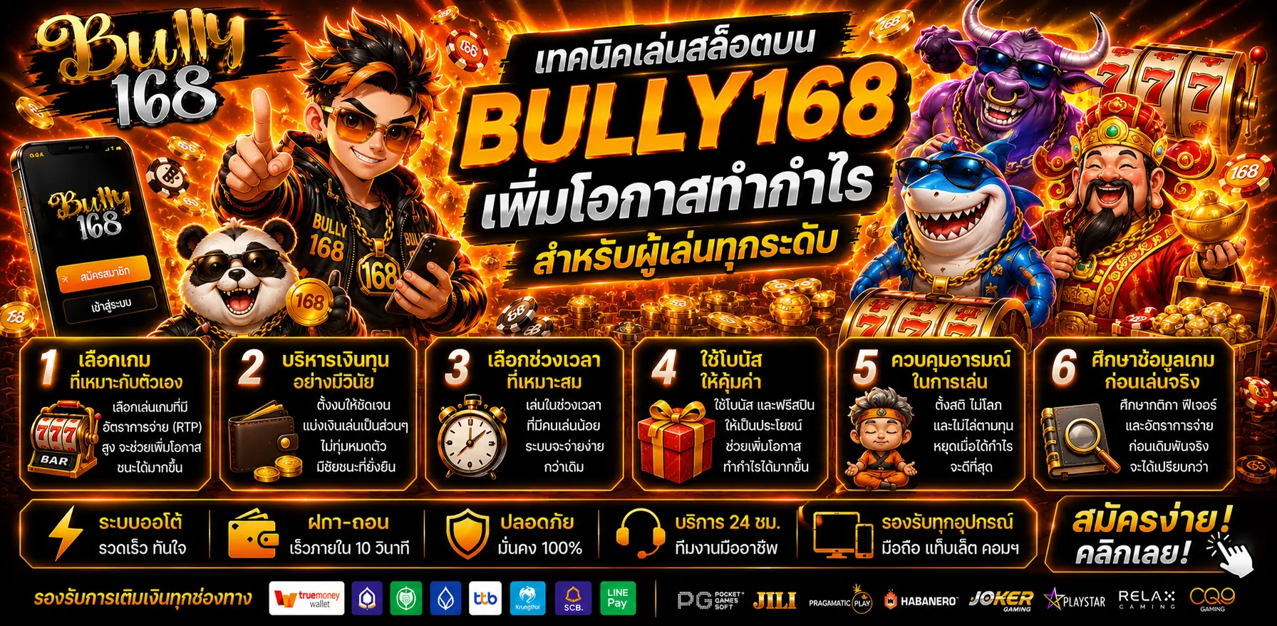 BULLY168 รวมเกมสล็อตแตกง่ายทุกค่าย